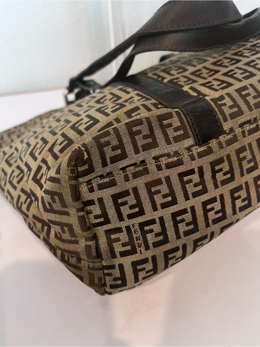 FENDI ZUCCHINO MONOGRAM CANVAS HANDBAG - Picture 12 of 12